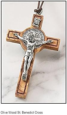 Olive Wood St. Benedict Cross Size: 2 3/4" H - Made in Italy