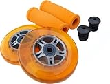 ORANGE Replacement Razor Scooter WHEELS, BEARINGS, ORANGE GRIPS