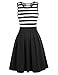 Belle Poque Women's Classy Scoop Neck Striped Retro Swing Dress