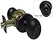 3 Sets Dark Oil Rubbed Bronze Entry Entrance Oval Egg Style Knob with Matching Single Cylinder Deadbolt Combo Pack Keyed Alike