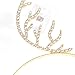 VOGUEKNOCK Christmas Headband Reindeer Antlers Crystal Paved Delicate Metal Headband Gold