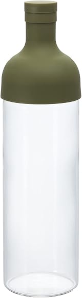 Hario FIB-75-OG 750 ml Glass Filter-In Bottle Olive Green view 1