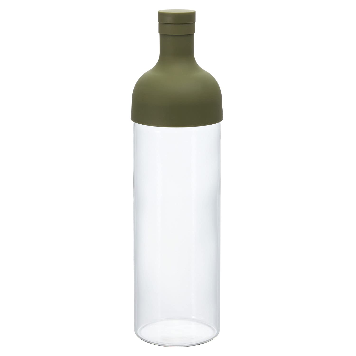 Hario FIB-75-OG 750 ml 1-Piece Glass Filter-In Tea or Water Bottle, Olive Green