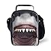7-Mi KIds Insulated Lunch Bags For Food Children 3D Shark Lunch Tote Box Meals With Shoulder Adjustable Strap And Water Bottle Holder