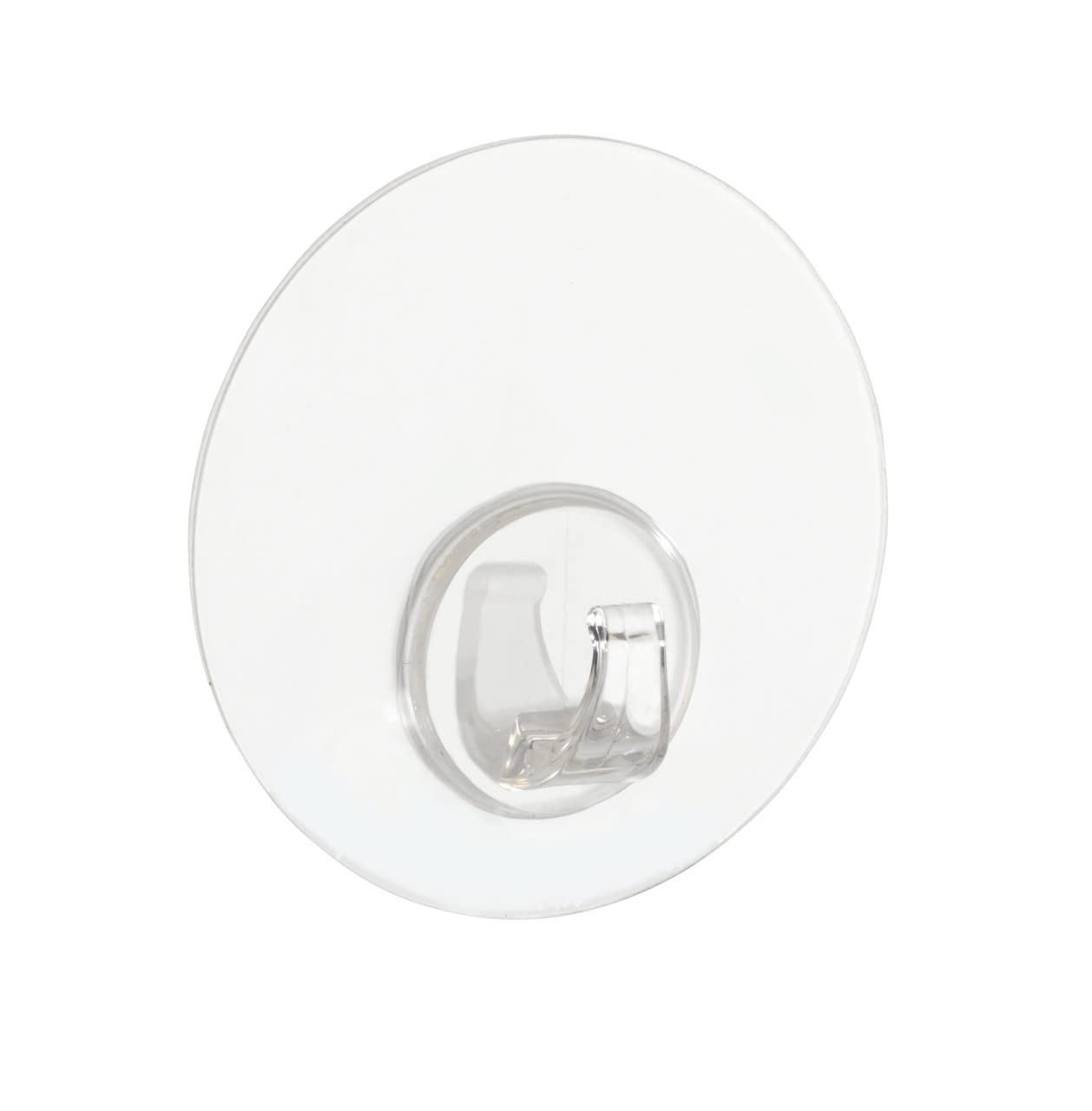 WENKO Static-Loc Uno Wall Hook, Transparent, No Drilling, Wall Hook for Easy Storage of Towels, Made of Durable Plastic in Transparent, Diameter 8.5 x 2 cm