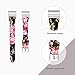 bayite Bands Compatible with Fitbit Charge 2, Slim Genuine Leather Band Replacement Accessories Strap Charge2 Women Men, Black/Pink Floral Small