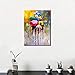 QIANQING Wall Art for Bathroom Bedroom Decor People in Rain Colorful Oil Painting Print on Canvas Picture Poster Wall Art Decoration Stretched and Framed Painting