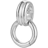 Sorcozn 925 Sterling Silver Double Bail Clasps 14.5mm Twister Clasps Connector for Bracelet Necklace DIY Jewelry Making Accessories (Platinum Color)
