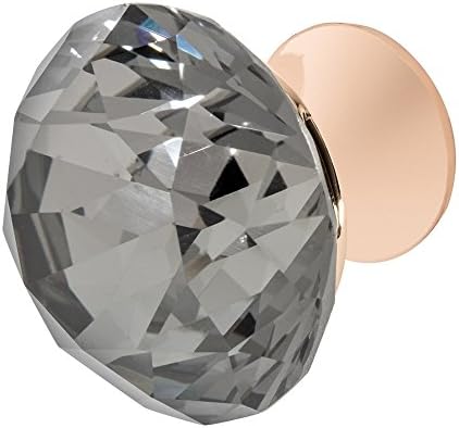Wisdom Stone 4223RG-SM Nina 1-3/8 in. Rose Gold with Smoke Crystal Cabinet Knob