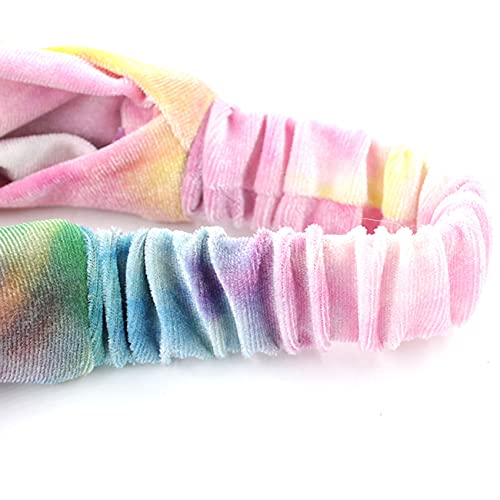 Set of 6 Women\'s Yoga Sport Athletic Headband for Running Sports Travel Fitness Elastic Cross Wicking Workout Non Slip Lightweight Multi Velvet Headbands Headscarf fits All Men & Women (Gradient D)