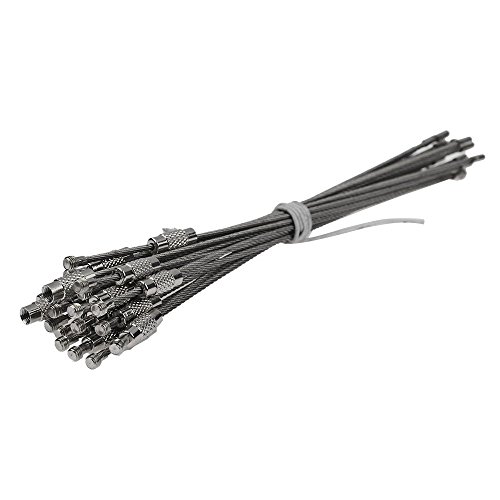 Lost Ocean 20pcs Stainless Steel Wire Keychain Cable Key Ring for Outdoor Hiking (MC-O261648)