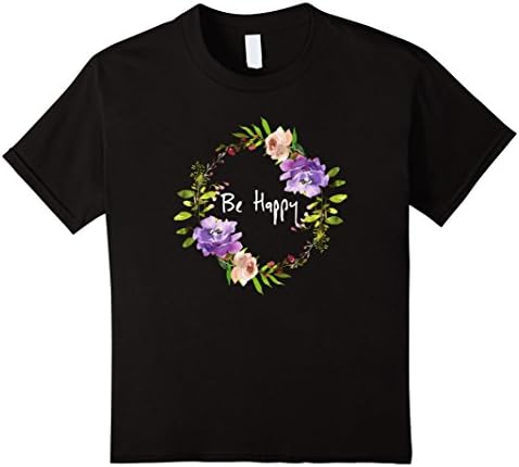 Kids Cute trendy summer - Be Happy T-Shirt  4 Black