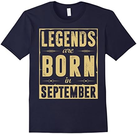 Men's Legends Are Born In September T-Shirt 3XL Navy