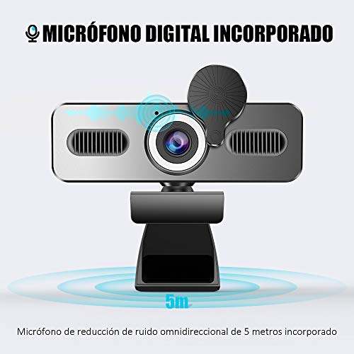 Belnk A9C Webcam mit Ringlicht, FHD 1080P Webcam mit Mikrofon und Streaming Webcam, Plug & Play Webkamera, Einstellbare Helligkeit, USB Webcam für PC Desktop Laptop MAC, Zoom Skype YouTube