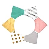 Baby Bandana Drool Bibs by Satchpro, 6-pack 100% Organic Cotton Front, Fleece Back