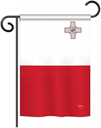 Breeze Decor GS108374-BO Malta Flags of The World Nationality Impressions Decorative Vertical 13" x 18.5" Double Sided Garden Flag Set with Banner Pole Included Printed in USA