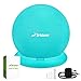 Trideer Ball Chair, Exercise Stability Yoga Ball with Base for Home and Office Desk, Ball Seat, Flexible Seating with Ring & Pump, Improves Balance, Back Pain, Core Strength & Posture（Ball with Ring