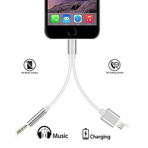 iPhone 7 / 7 Plus Adapter, iPhone 7 Accessories 2 in 1 Lightning Adapter Cable Charge and Headphone Splitter