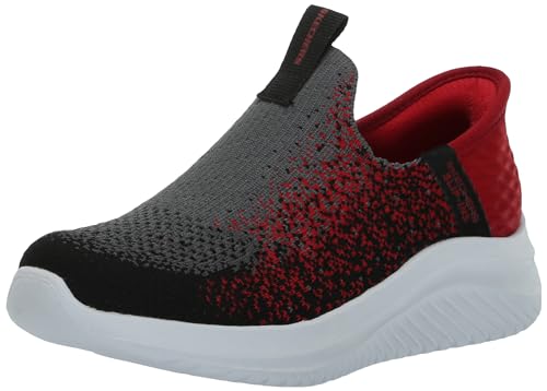Skechers Kids Boys Ultra Flex 3.0 Sneaker, Charcoal/Red, 2.5, Little Kid