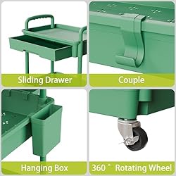 Sorgion 3 Tier Small Rolling Cart Organizer,Laundry