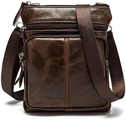 Men's Small Genuine Cowhide Leather Messenger Bag Crossbody Bag Shoulder Bag