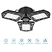 Deformable LED Garage Lights, 80W LED Garage Ceiling Lights with 3 Adjustable Panels, 8000LM, E26 LED Shop Lights for Garage, Warehouse, Basement, Barn Light (No Motion Detection) (1 Pack)