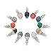 FASHEWELRY 50Pcs Snowcone Shaped Mixed Stone Pendants Healing Crystal Quartz Chakra Reiki Gemstone Charms for Necklace Jewelry Making Hole: 2.5mm