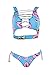 tengweng Women's African Print Two Piece Lace Up Bikini Set High Cut Thong Swimsuit L BQB05