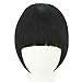 REECHO Fashion Full Length Synthetic 1 Piece Layered Clip in Hair Bangs Fringe Hairpieces Hair Extensions Color – Jet Blackthumb 1