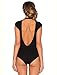 Cheapcotton Women's Cut-Out Detail On Back Bodysuit (S, Black)