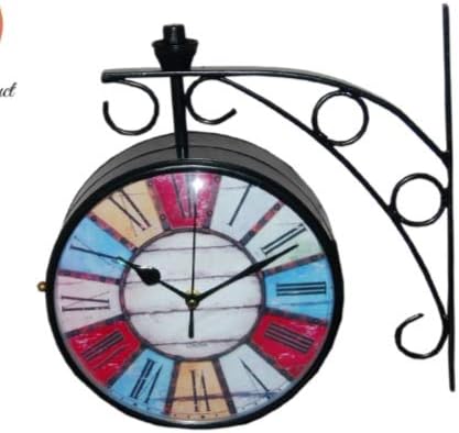 Vintage Product Antique Double Sided Railway Station/Platform Analogue Wall Clock, 8-Inch