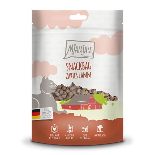 MjAMjAM - premium cat snack - snack bag - tender lamb, pack of 1 (1 x 125 g), natural without any synthetic preservatives