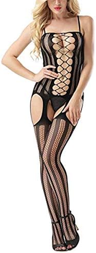 JINJINYI Sexy Women Fishnet Hollow Out Stocking Bodysuit Net Clothing Nightwear Lingerie-Women Underwear One Size