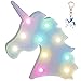 Fengyao Unicorn Night Light, Colorful Marquee Sign Light with Hanging Hole, Decorative LED Switch Light for Christmas Birthday Wedding Party, Battery Powered, 9.64 x 9.45 in (White)