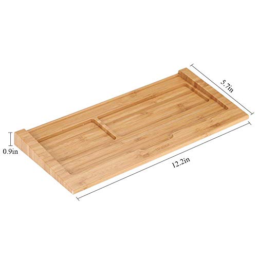 SAMDI Wood Keyboard Tray, The Second Generation Drawer for iMac Bluetooth Bracket Dock Keyboard Mount Platform Rack for Small Slot for Storage Magic Keyboard - (Bamboo)