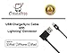 CreatePros MFI Certified Lightning to Angled USB Cable Compatible with iPhone, iPad and iPod - 11 Inches (28 Centimeters) - Black