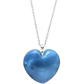Gempires Love Heart Crystal Pendant Necklace for Women, Silver Plated 18 + 2 Inch Adjustable Chain