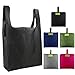 Reusable Bags Set of 5, Grocery Tote Foldable into Attached Pouch, Ripstop Polyester Reusable Shopping Bags, Washable, Durable and Lightweight (Black,Navy,Pink,Moss,gray)
