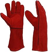 JZK Heavy Duty Leather Heat Resistant Welders Gauntlets 13in Palm 5.5in view 6