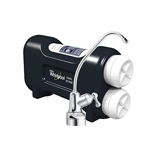 Whirlpool WHADUS5 Under Sink Water Filtration System with Chrome Faucet | Extra Long Life | Easy to Replace 2-Stage UltraEase Filter Cartridges, 1, Blue