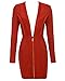 Whoinshop Women's Sexy Deep V Front Long Sleeve Bandage Club Party Bodycon Mini Dress