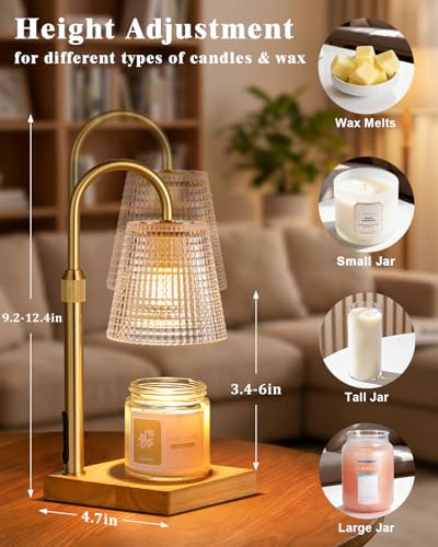 Hong-in Candle Warmer Lamp with Timer Dimmer,Christmas Birthday Gifts for Women Mom,House Warming Gifts New Home Room Decor,Vintage Wax Warmer for Scented Wax Jar Candles