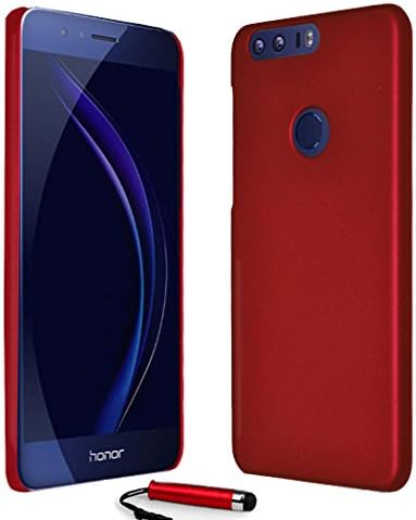 Huawei Honor 8 Armour Hybrid Hard Clip On Shell Case Cover + Screen Protector + Stylus (Red)
