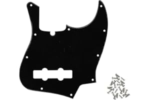 ROZILO Black 1 Ply Jazz Bass Pickguard 10 Hole Guitar Pickguard for 4 String Fender Jazz Bass Modern Style