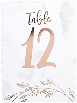 Luck and Luck Rose Gold Wedding Table Numbers 1-12
