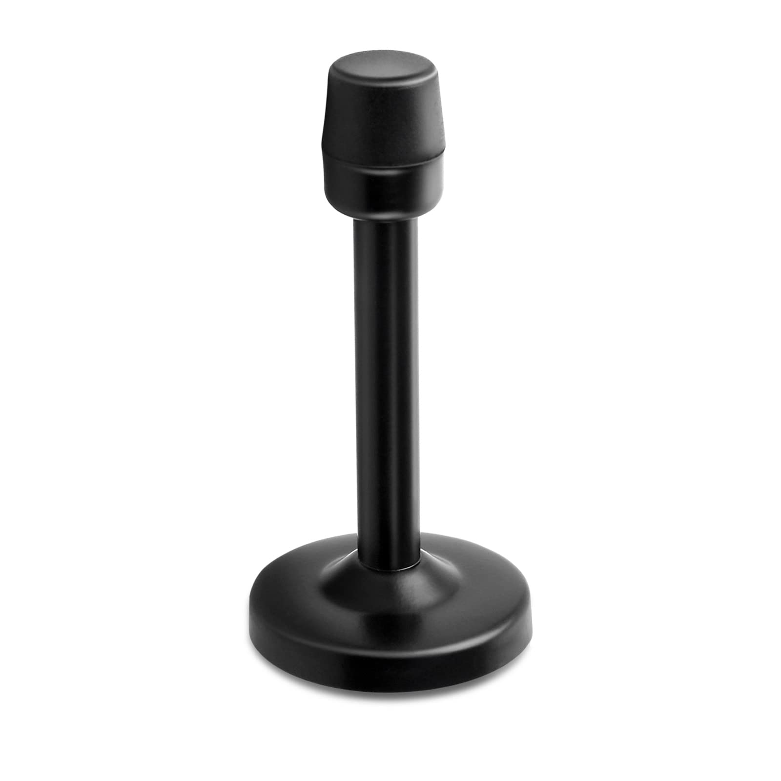 Door Stops, Wall Mounted Door Stop Black Door Stoppers for Skirtings 4 Inch Long Door Stopper with Sound Dampening Rubber Bumper Heavy Duty Stainless Steel Tall Doorstop for Walls, 1Pack — image 1