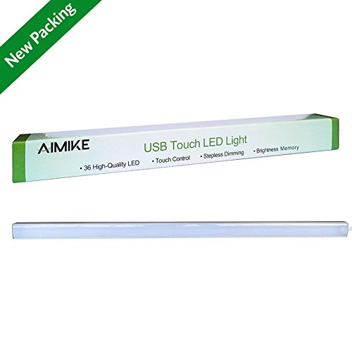 Aimike Diy Touch Controll Dimmable Portable Usb Strip Light Bar With 36 Led Easy Install With 3M Glue & Magnetic Holder (604776374114)