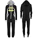 URAQT Unisex Batman Superman Print Hooded Zip Front All In One Piece Onesie Jumpsuit Black