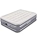 Soarz Queen Air Mattress with Built in Pump, Inflatable Blow Up Mattress for Guests & Camping, Double High Elevated Airbed with Comfortable Flocked Top, 80 x 60 x 18 inches, 3-Year Warranty