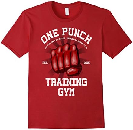 Mens ONE PUNCH TRAINING GYM Tshirt 2XL Cranberry